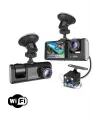 A98 Tipi Wifi Full Hd 3 Kameralı Araç İçi Güvenlik Kamerası Gece Görüşlü G Sensörlü