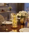 Açık Silindirik Kristal Altın Toz Model Led Masa Lambası – Gold Tabanlı, Dokunmatik, 3 Renk Işık Modlu, Şarjlı Modern Dekoratif Gece Lambası