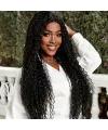 Afro Dalga Fiber Sentetik Tül Peruk - Siyah