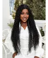 Afro Dalga Fiber Sentetik Tül Peruk - Siyah