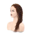 Afro Dalga Front Lace Gerçek Tül Peruk - Açık Kahve - 60-65cm