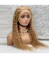 Afro Dalga Front Lace Gerçek Tül Peruk - Altın Karamel - 70-75cm