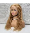 Afro Dalga Front Lace Gerçek Tül Peruk - Altın Karamel - 70-75cm