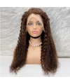 Afro Dalga Front Lace Gerçek Tül Peruk - Koyu Kahve - 70-75cm