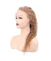 Afro Dalga Front Lace Gerçek Tül Peruk - Kumral - 60-65cm