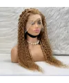 Afro Dalga Front Lace Gerçek Tül Peruk - Kumral - 70-75cm