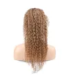 Afro Dalga Front Lace Gerçek Tül Peruk - Sıcak Karamel - 60-65cm