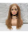 Afro Dalga Front Lace Gerçek Tül Peruk - Sıcak Karamel - 70-75cm
