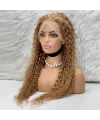 Afro Dalga Front Lace Gerçek Tül Peruk - Sıcak Karamel - 70-75cm