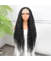 Afro Dalga Siyah Fiber Sentetik Tül Peruk