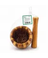 Ahşap Bambu - Çizgili Havan Sarımsak Dövecek Ç: 8cm--d: 7cm--y:10.5cm Fileli Ambalaj