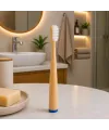 Ahşap - Bambu Mavi Sap - Ayaklı Diş Fırçası
