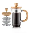 Ahşap Detaylı 600 ml Cam French Press