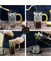 Ahşap Detaylı 600 ml Cam French Press