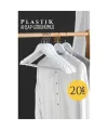 Ahşap Görünüm Plastik Askı 20 ADET Beyaz  720519