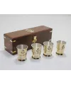 Ahşap Kutulu 4lü Pirinç Shot Bardak Seti