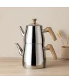 Aile Boy Çelik Çaydanlık Seti (1.5L + 2.75L) - Kendinden Süzgeçli