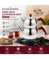 Aile Büyük Boy Küre Çelik Çaydanlık Seti Üst: 1.2lt - Alt: 2lt