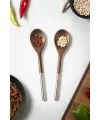 Akasya 2 Li Servis Kaşığı & Sunum Kaşığı & Salata Servis Seti