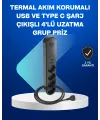 Akıllı Akım Dengelemeli 4’lü Çoklu Priz Type-c Ve Usb Çıkışlı