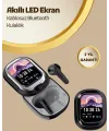 Akıllı Ekranlı Bluetooth 5.4 Kablosuz Kulaklık – Dokunmatik Ve Şarj Kutulu