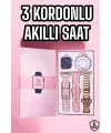 Akıllı Saat Amoled Ekran 3 Kordonlu Aksesuar Hediyeli Sesli Görüşme