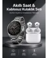 Akıllı Saat Ve Kulaklık Seti Bildirim Görme Arama Cevaplama Anc Özelliği