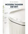 Akıllı Sensörlü 20 Litre Çöp Kovası Sessiz Kapaklı Modern Hijyenik Ev Tipi Çöp Kutusu