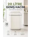 Akıllı Sensörlü 20 Litre Çöp Kovası Sessiz Kapaklı Modern Hijyenik Ev Tipi Çöp Kutusu