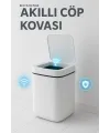 Akıllı Sensörlü Antibakteriyel Çöp Kovası 20 Litre Çöp Kutusu, Çöp Torbası Uyumlu Kapak