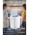 Akıllı Teknolojik Sensörlü Otomatik Açılan Kapak 20 Litre Çöp Kovası Uv Işıklı