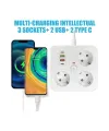 Akım Korumalı Anahtarlı Priz - 3x Priz - 2x Usb - 2x Type-c - 2 Mt Kablo Hızlı Şarj Özellikli Siyah