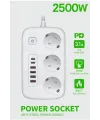  akım Korumalı Priz Ve Masaüstü Şarj İstasyonu Kablosuz 3 Priz ,4 Usb, 2 Type-c Girişli 2 Metre