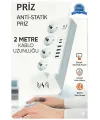 Akım Korumalı Priz Ve Masaüstü Şarj İstasyonu Kablosuz 4 Priz ,4 Usb, 2 Type-c Girişli 2 Metre