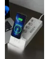 Akım Korumalı Priz Ve Masaüstü Şarj İstasyonu Kablosuz 4 Priz ,4 Usb, 2 Type-c Girişli 2 Metre