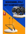 Alarm Ve Titreşim Özellikli Akıllı Saat Ve Mikrofonlu Kablolu Bluetooth Kulaklık 60 Saat