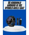 Amoled Ekran Akıllı Saat Üç Kordonlu İOS Android Uyumlu