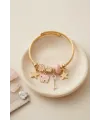 Anahtar ve Fil Model Pembe Charmlı Bileklik
