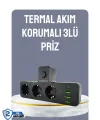 Anahtarlı Çoklu Priz 3 Usb 1 Type-c Hızlı Şarj Destekli