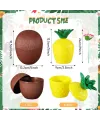 Ananas & Hindistan Cevizi Tasarımlı Pipetli Bardak Seti (6 Adet)