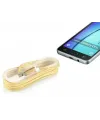 Android Örgü Şeklinde Renkli Çelik Şarj Data Kablosu - Gold