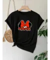 Anneler Günü Hediye Anne Temalı Baskılı Oversize Bisiklet Yaka T-shirt - Siyah
