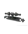 Antika Tarz Dekoratif Pirinç Burma Pencere Kolu - 152x32 mm, Oksit