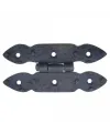 Antika Tarz Dekoratif Pirinç Düğmeli Menteşe - 117x57 Mm, Oksit