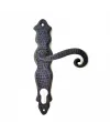 Antika Tarz Dekoratif Pirinç Ferforje Oda Kapı Kolu - 210x43 Mm, Oksit