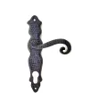Antika Tarz Dekoratif Pirinç Ferforje Oda Kapı Kolu - 210x43 mm, Oksit