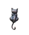 Antika Tarz Dekoratif Pirinç Kedi Sırt Kapı Tokmağı, Taktak - 160x65mm, Oksit