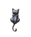 Antika Tarz Dekoratif Pirinç Kedi Sırt Kapı Tokmağı, Taktak - 160x65mm, Oksit
