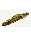 Antika Tarz Dekoratif Pirinç Kubbeli Çekme Kapı Kolu - 396x68 mm, Antik