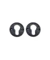 Antika Tarz Dekoratif Pirinç Oda Kilit Rozeti - 49mm, Oksit